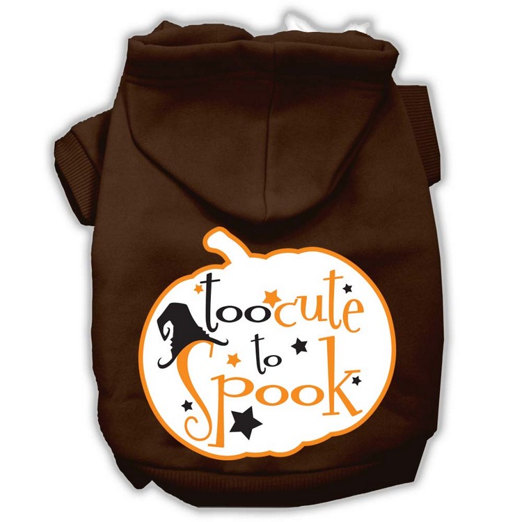 Too Cute to Spook Screenprint Hoodie Brown XXL